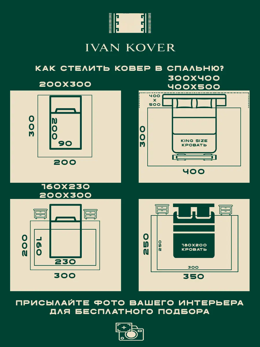 Схема: как стелить ковер в спальню